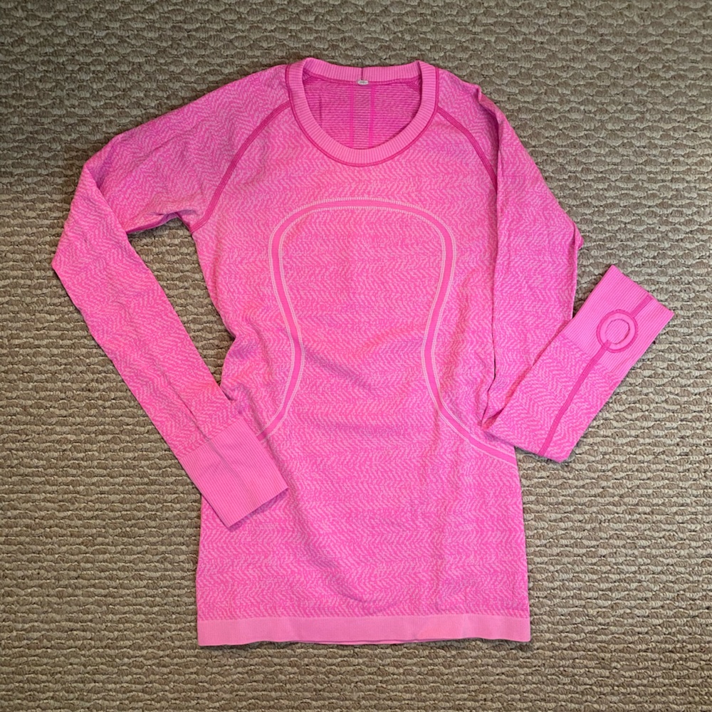 Lulu lemon long sleeve swiftly tech hot pink